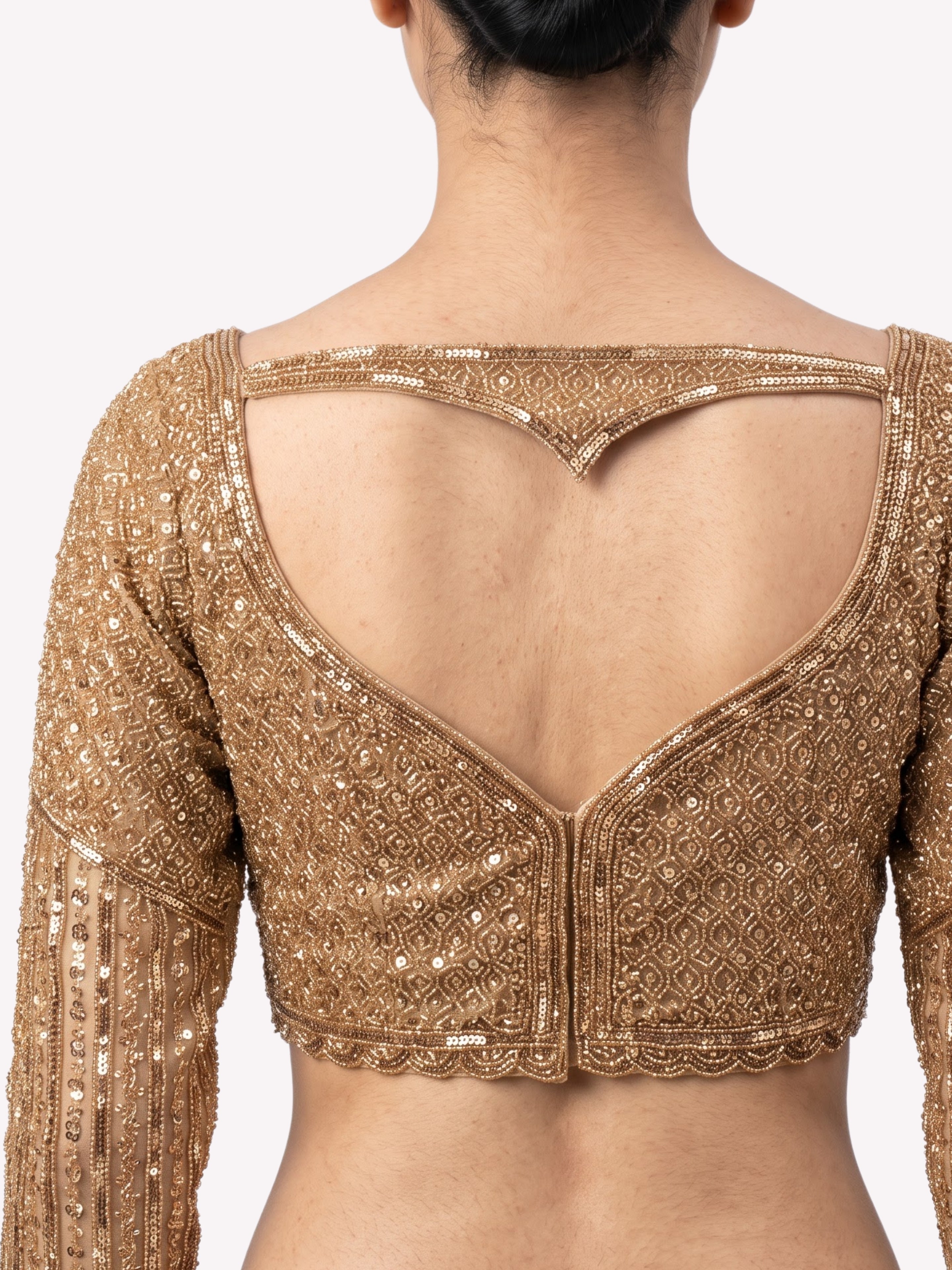 Golden Net Saree Crafted With Fine Cutdana & Sequins Highlights