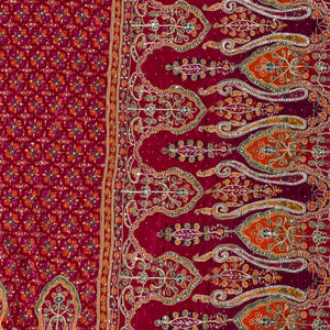 Fuchsia Tissue Silk Saree with Zari, Sequins & Cutdana work