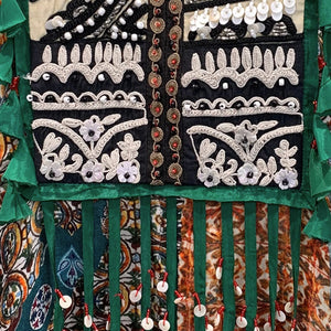 Emerald Green Crepe Coord Set with Dori & Moti Sippi Detailing