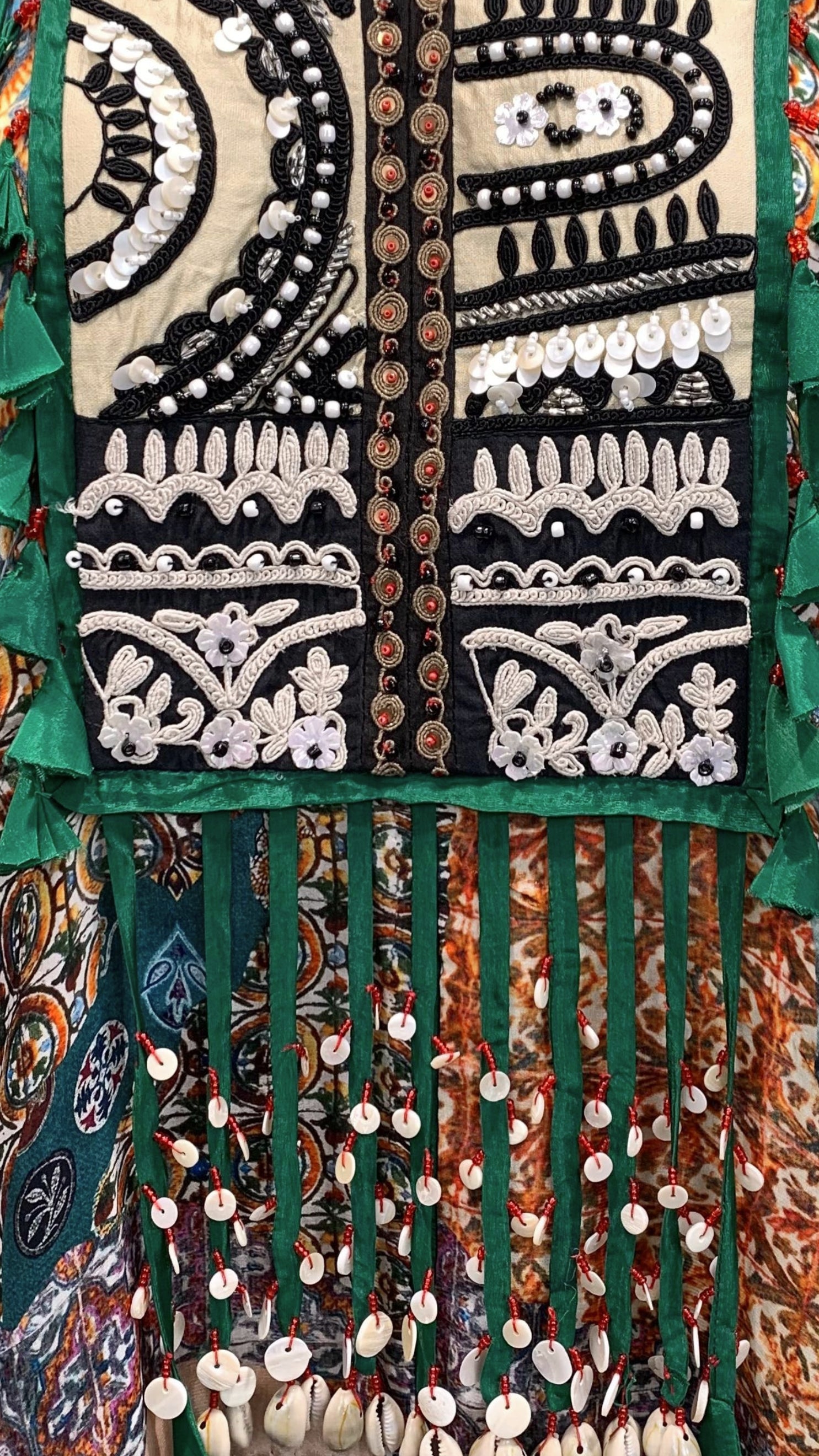 Emerald Green Crepe Coord Set with Dori & Moti Sippi Detailing