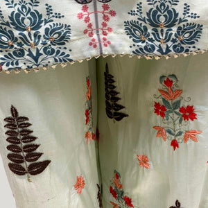 Mint Digital Printed Cotton Fabric Co-ord Set with Zari Work