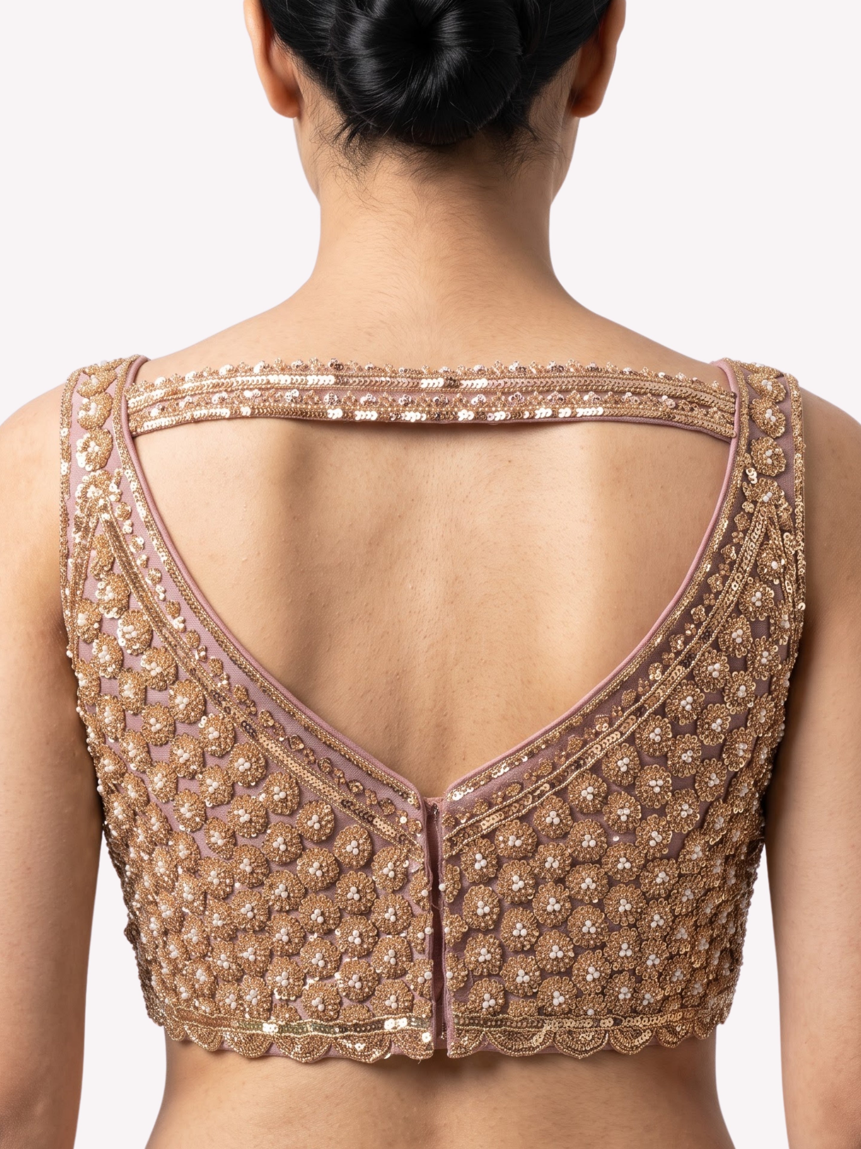 Net Saree Embellished With Cutdana, Sequins & Pearl Work