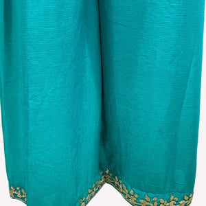 Firozi Chinon Indo Western with Cutdana Embroidery 5