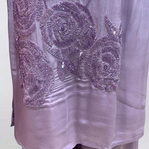 Lavender Chinon Suit Embellished with Cutdana Detailing