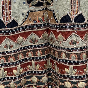 Rust Brown Muslin Suit Set with Gota Patti, Sequence & Moti Latkan Work