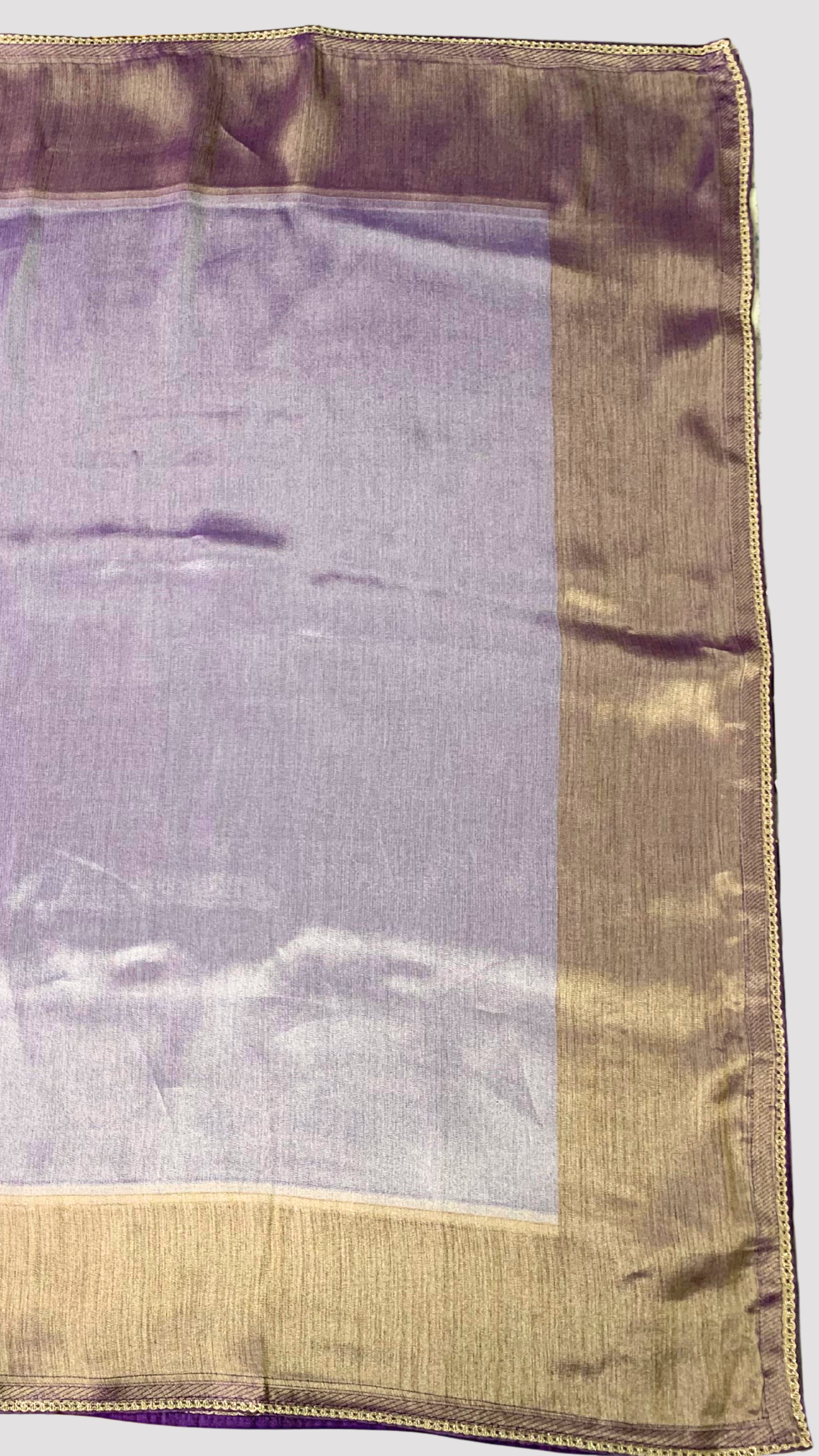 Purple Silk Saree with Stitched Blouse and Zari, Cutdana & Sequins Work