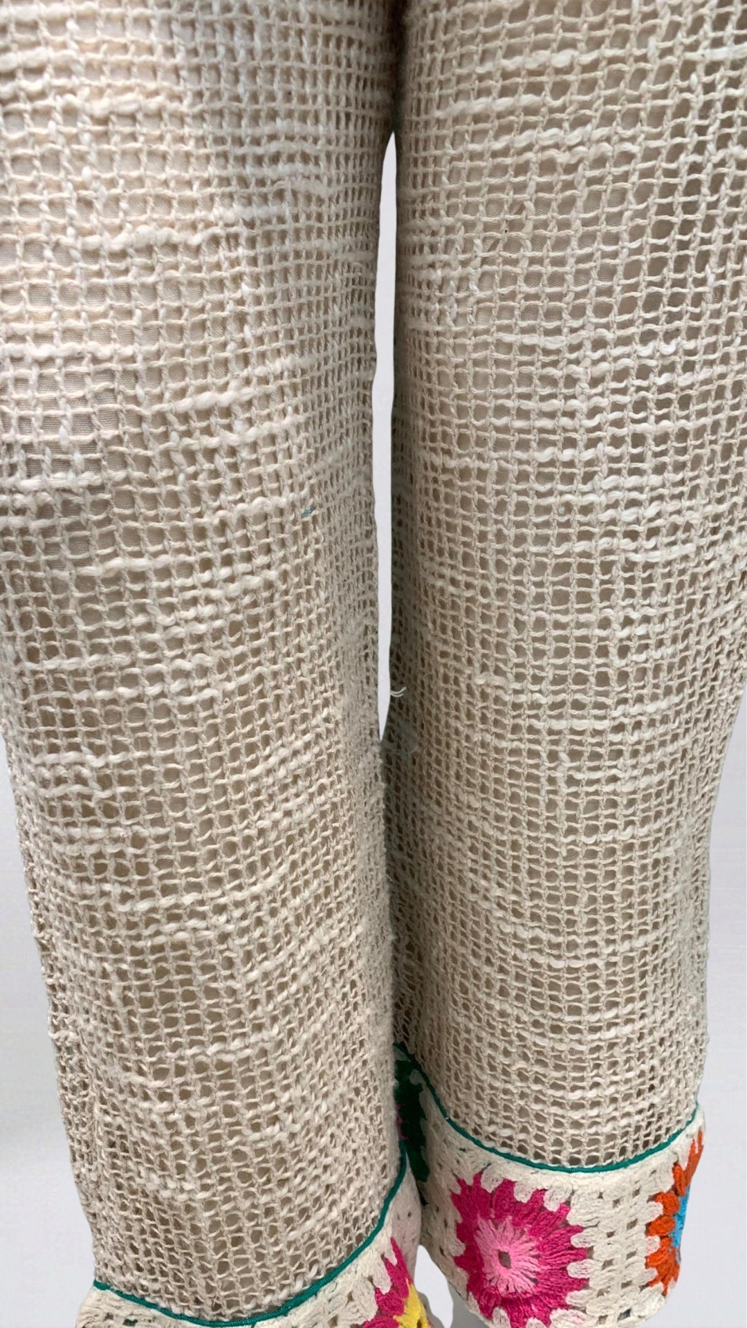Beige Jute Coord Set with Crosia Detailing