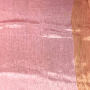 Baby Pink Silk Saree with Stitched Blouse and Zari, Cutdana & Sequins Work