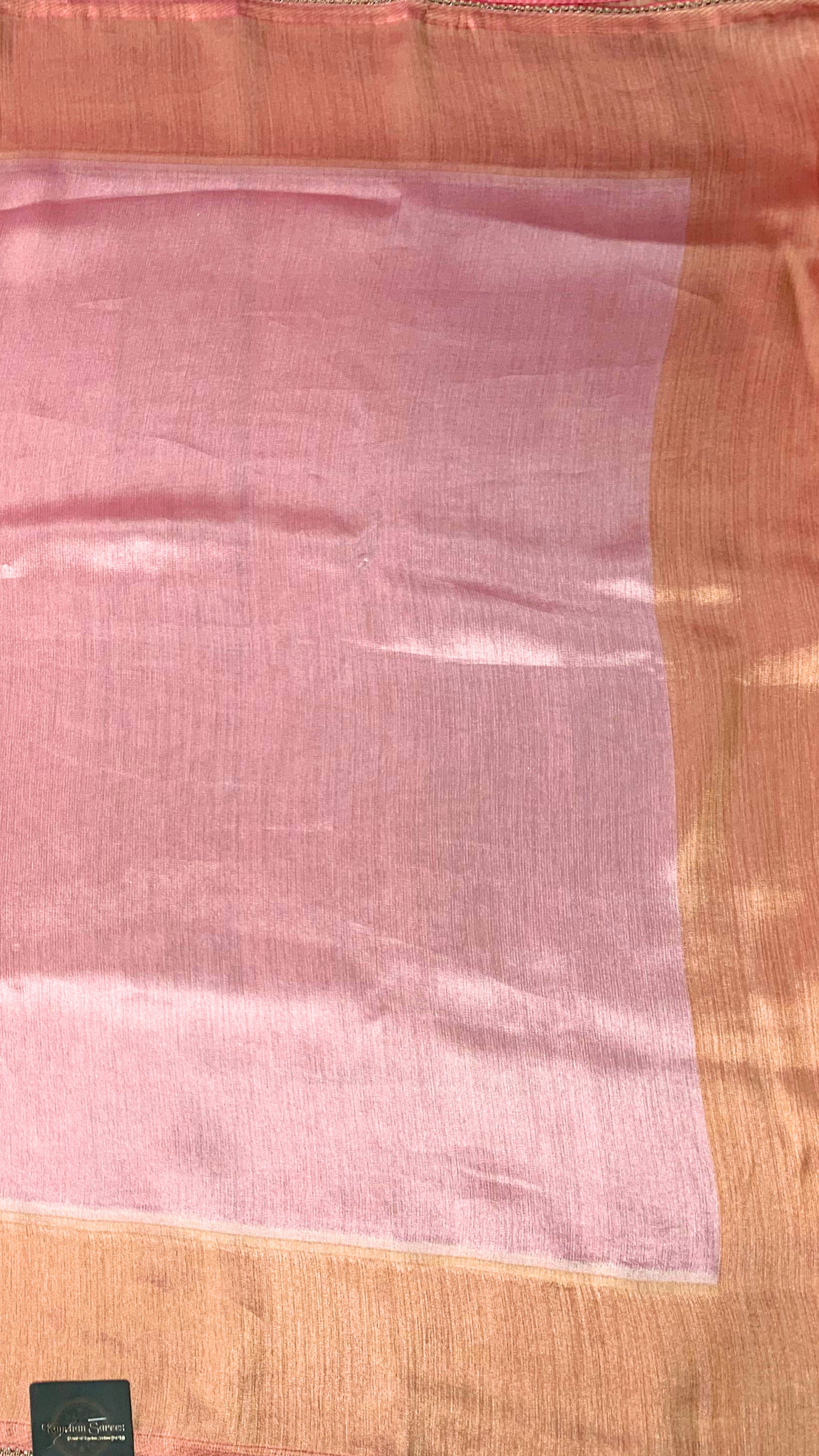 Baby Pink Silk Saree with Stitched Blouse and Zari, Cutdana & Sequins Work