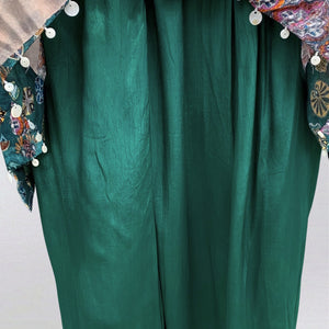 Emerald Green Crepe Coord Set with Dori & Moti Sippi Detailing