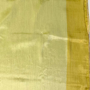 Lemon Green Silk Saree with Stitched Blouse and Zari, Cutdana & Sequins Work