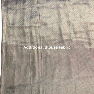 Golden Ivory Tissue Unstitched Saree with Zardozi, Pearl, Sequins & Dabka Work