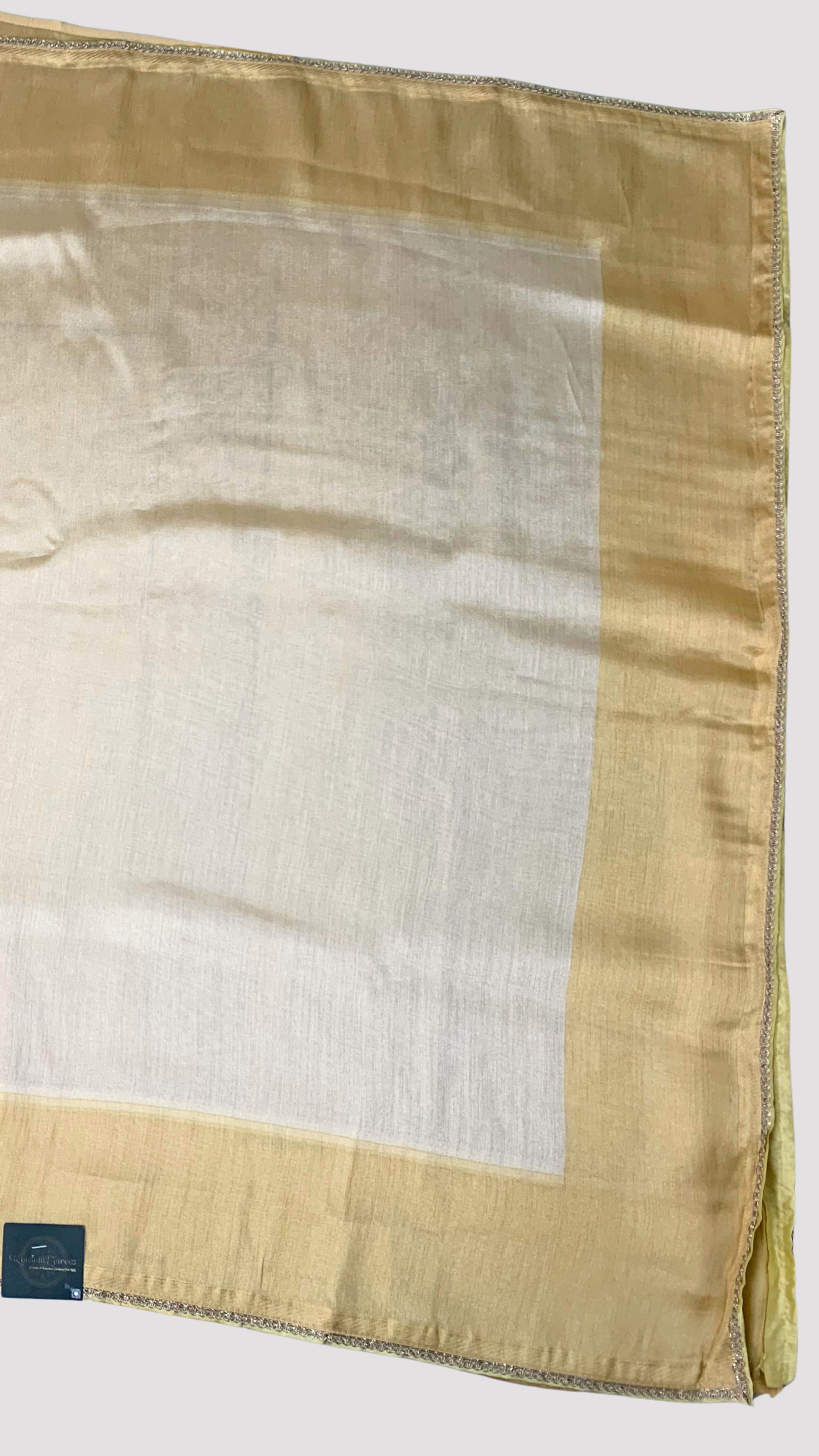 Yellow Silk Saree with Stitched Blouse and Zari, Cutdana & Sequins Work