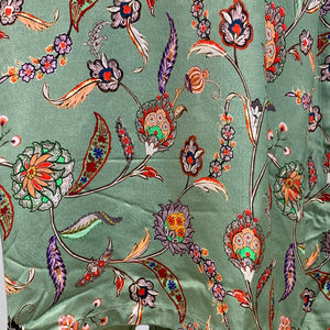 Green Crepe Coord Set with Sequins, Dabka, Moti & Digital Print Detailing