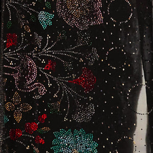 Black Satin Organza Saree with Swarovski Work