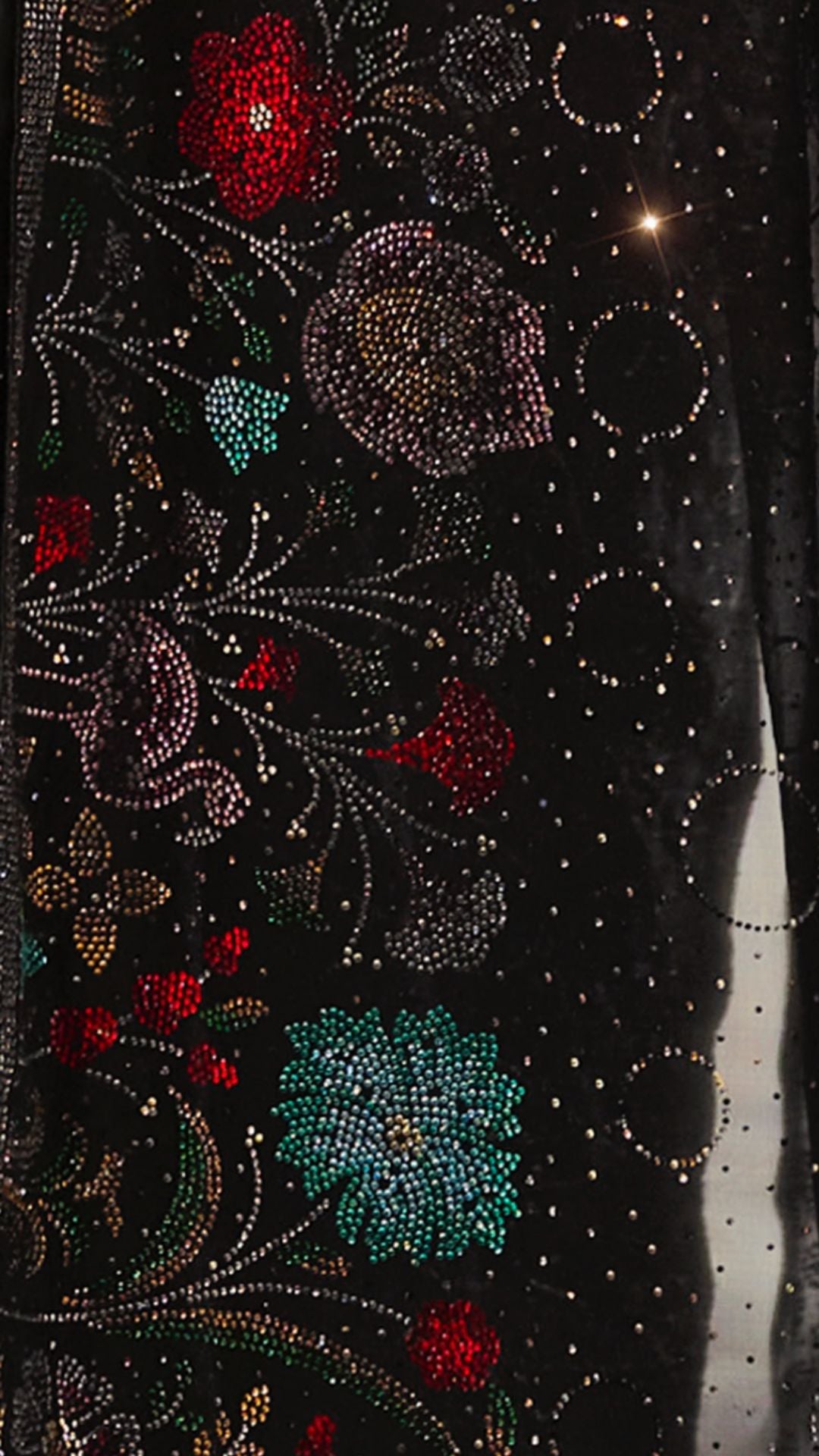 Black Satin Organza Saree with Swarovski Work