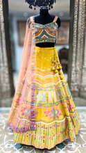 Load image into Gallery viewer, Yellow Silk Lehenga With Sequence And Thread
