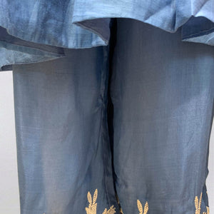 Blue Mul Cotton Suit with Thread Work Detailing
