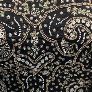 Black Georgette Indo Western with Cutdana, Pearl and Dabka Embroidery 4