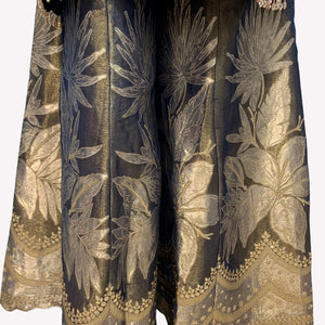 Black Tissue Indo Western with Cutdana, Zari and Sequins Embroidery 5