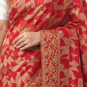 Green Banarasi Silk Unstitched Suit with Cutdana, Zari and Sequins Embroidery 2