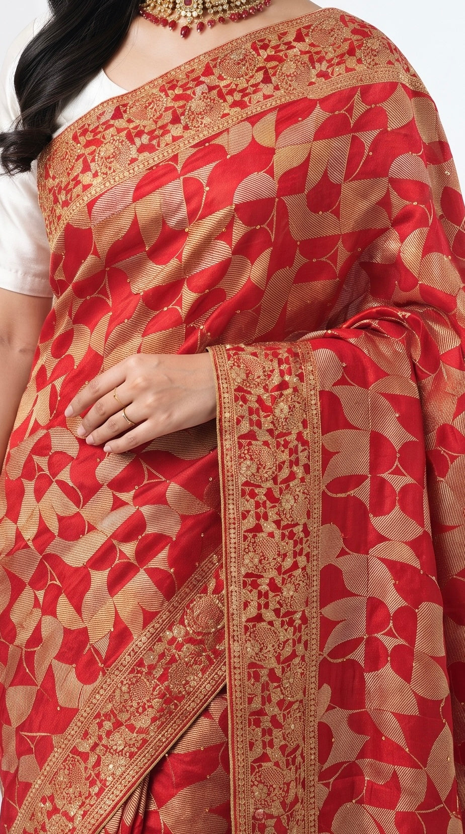 Green Banarasi Silk Unstitched Suit with Cutdana, Zari and Sequins Embroidery 2