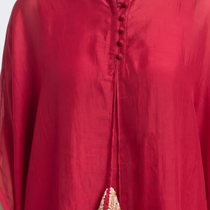 Red Organza Indo Western with Cutdana and Sequins Embroidery 3