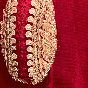 Red Organza Indo Western with Cutdana and Sequins Embroidery 4
