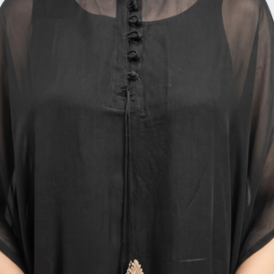 Black Organza Indo Western with Cutdana and Sequins Embroidery 3