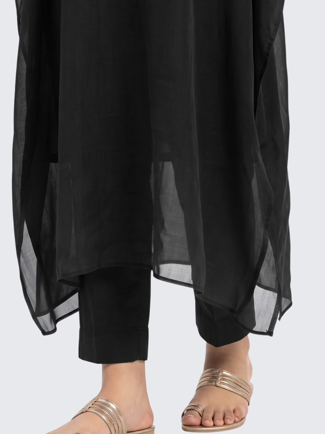 Black Organza Indo Western with Cutdana and Sequins Embroidery 4