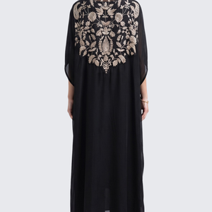 Black Organza Indo Western with Cutdana and Sequins Embroidery 5