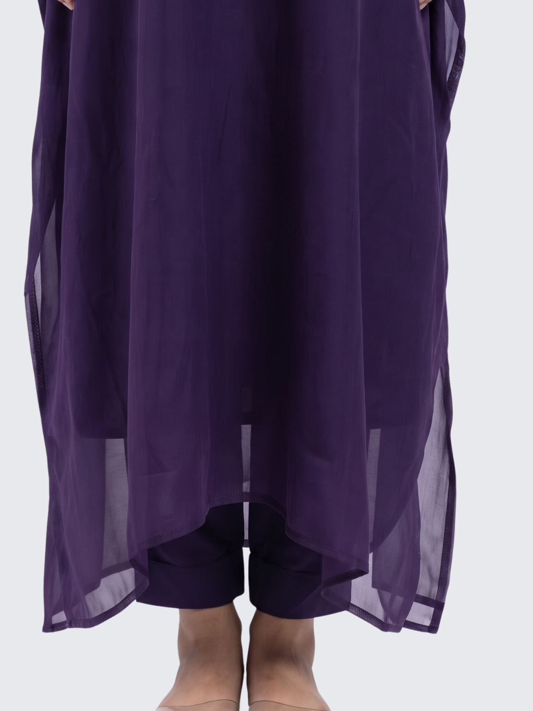 Dusty Purple Organza Indo Western with Cutdana and Sequins Embroidery 4