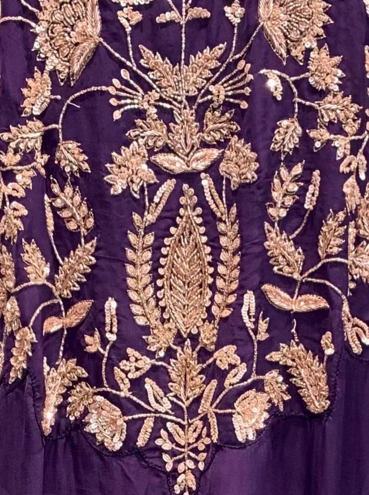 Dusty Purple Organza Indo Western with Cutdana and Sequins Embroidery 6