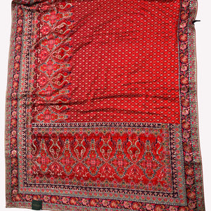 Maroon Digital Printed Silk Ready Made Saree Embellished With Sequins & Zari Work