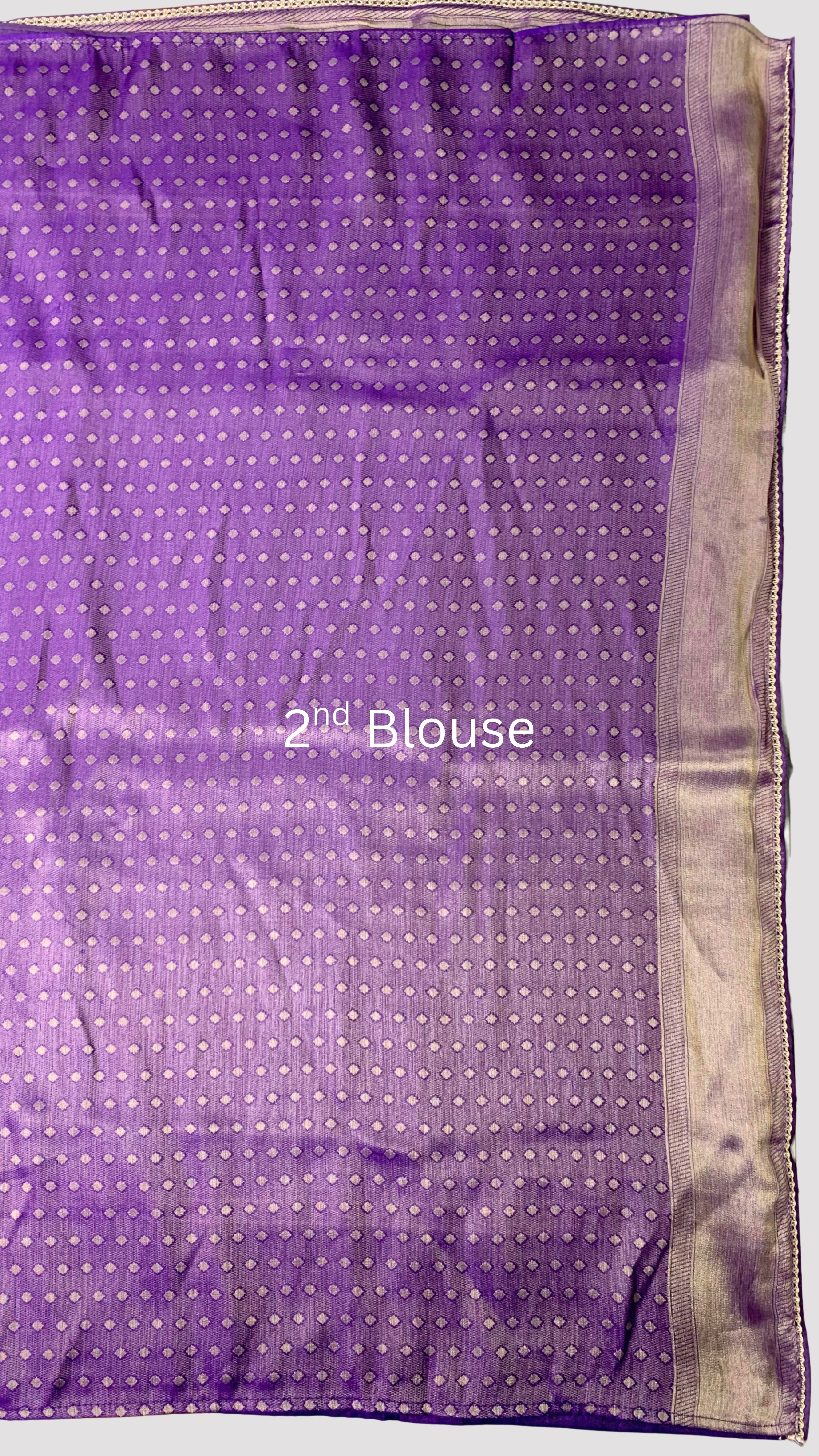 Purple Silk Saree with Stitched Blouse and Zari, Cutdana & Sequins Work