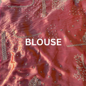 Mauve Tissue Unstitched Saree Embellished With Moti, Sequins & Cutdana