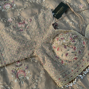 Tussar Tissue Saree Embellished With Sequins & Cut Dana Work