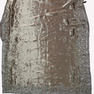 Golden Tissue Saree Embellished With Cutdana, Sequins, Pearl & Zari Work