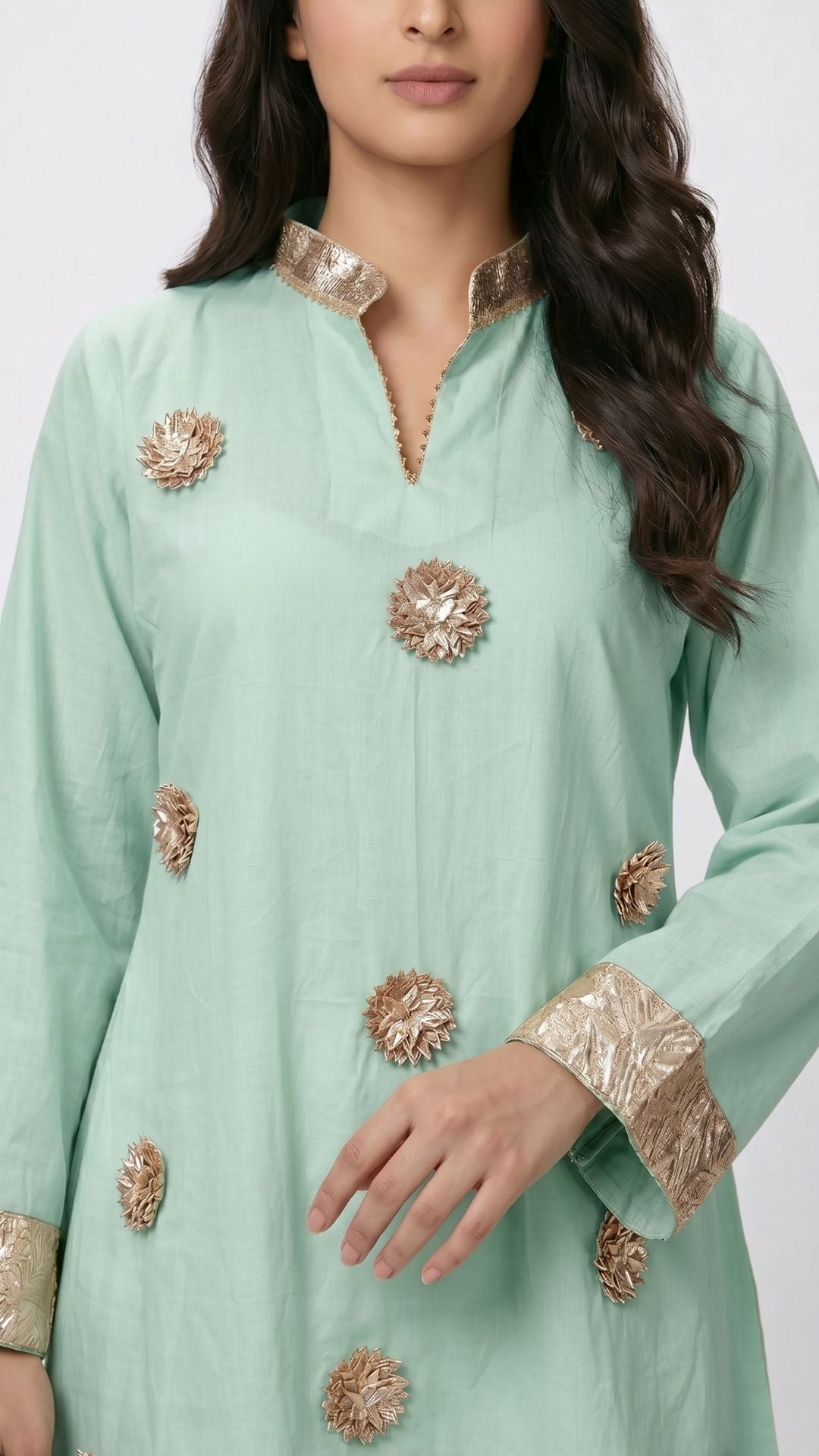 Summer Festive 3 Piece Cotton Coord Set with Gota Work