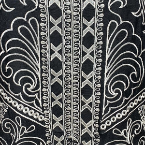 Black Chinon Suit Set with Thread Work Detailing