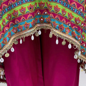 Multicolour Muslin Crepe Coord Set with Digital Print & Mirror Work