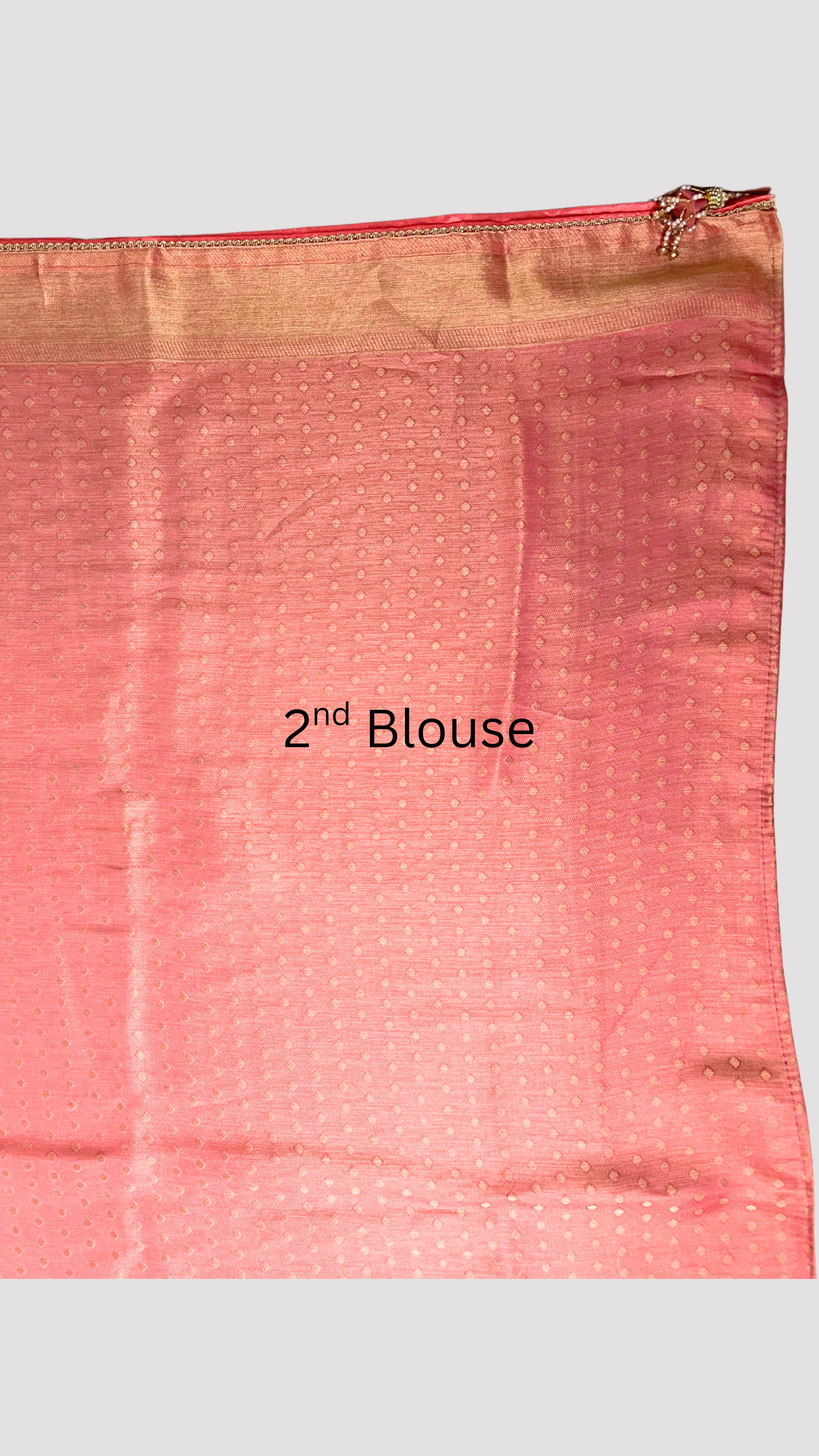 Baby Pink Silk Saree with Stitched Blouse and Zari, Cutdana & Sequins Work