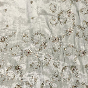 Golden Ivory Tissue Saree with Zari, Cutdana & Sequins Work