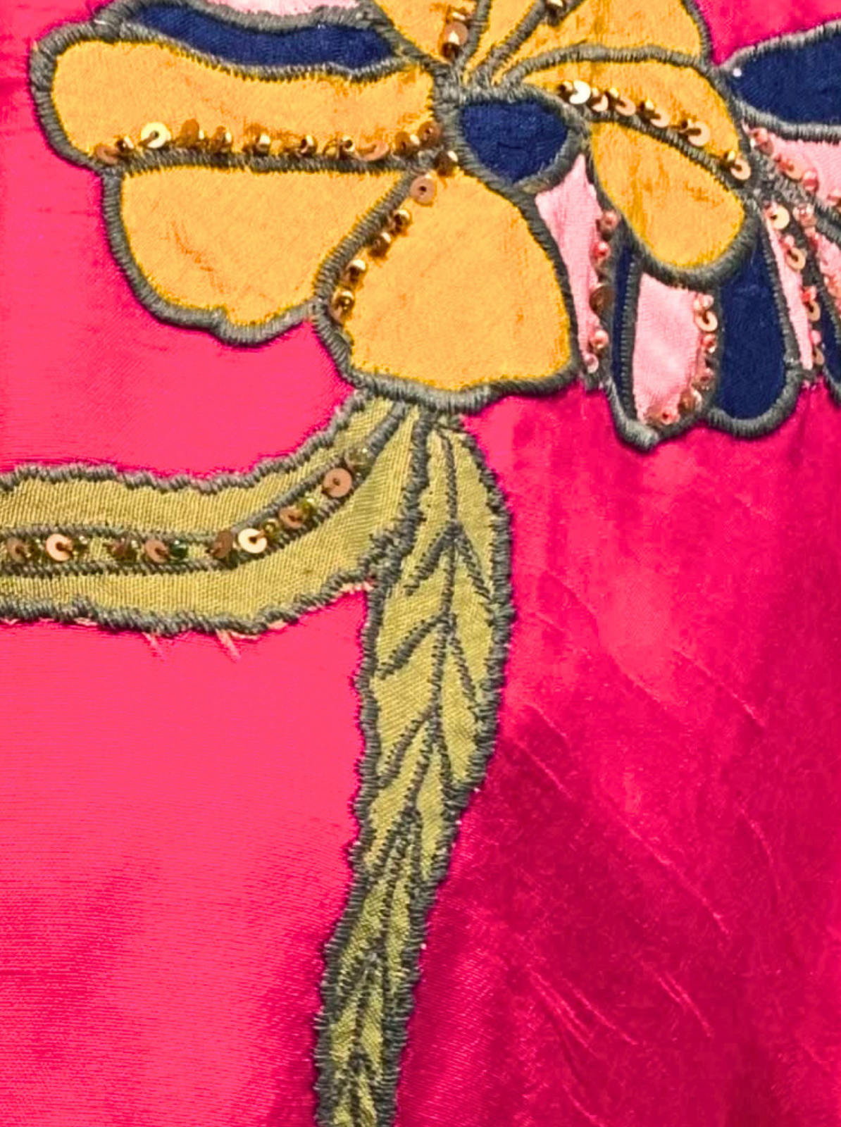 Rani Raw Silk Indo Western with Sequins, Pearl and Applique Embroidery 4