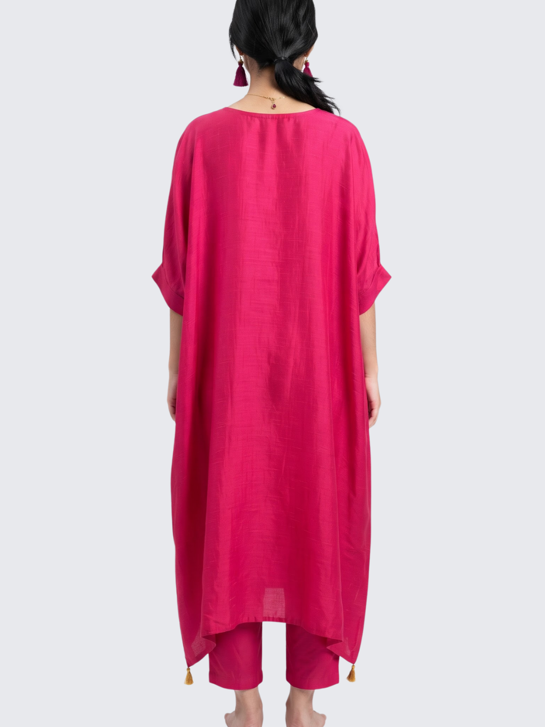 Rani Raw Silk Indo Western with Sequins, Pearl and Applique Embroidery 6