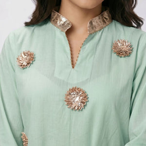 Summer Festive 3 Piece Cotton Coord Set with Gota Work