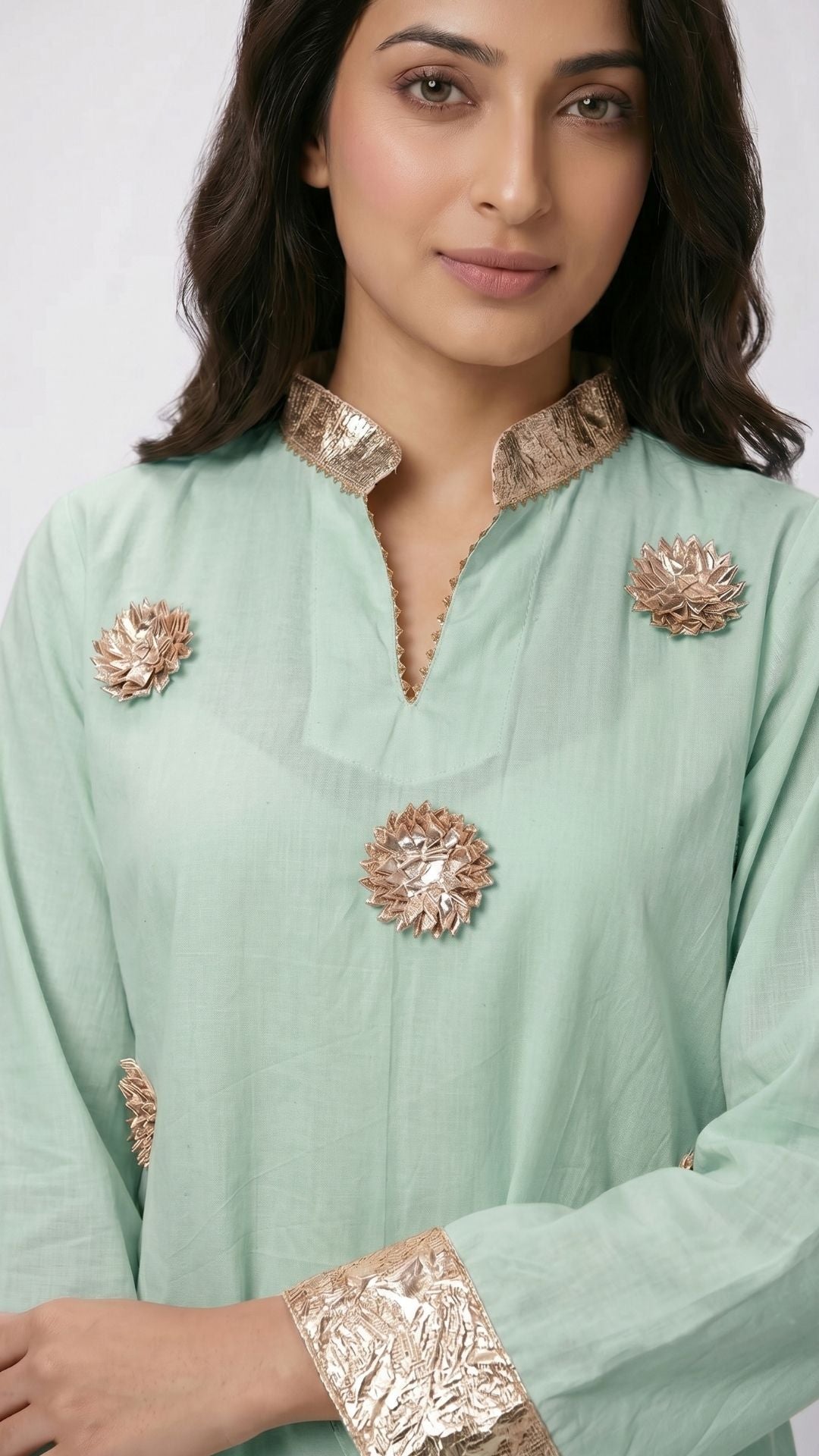 Summer Festive 3 Piece Cotton Coord Set with Gota Work