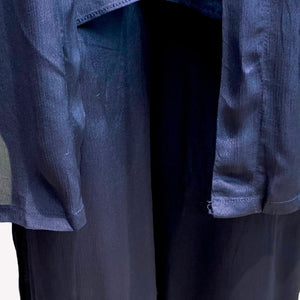 Navy Blue Chinon Shirt, Palazzo, Shrug And Dupatta with Cutdana, Sequins, Pearl and Dabka Embroidery 5