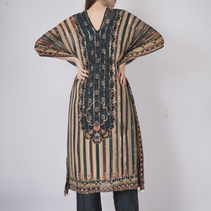 Blue Georgette Indo Western with Cutdana and Printed Embroidery 5