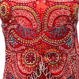 Rani Chinon Indo Western with Cutdana, Sequins, Pearl and Dabka Embroidery 5